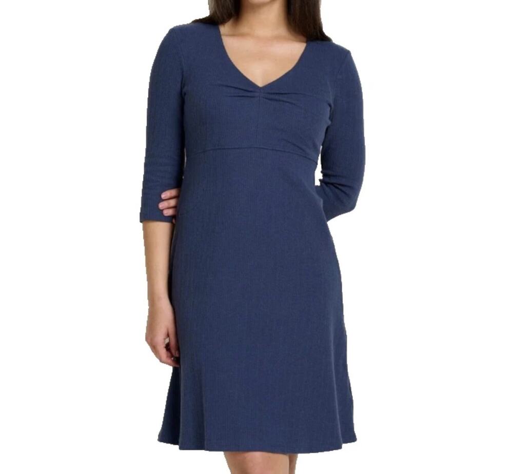 Toad & Co Rosalinda Cable Knit Dress Size Medium Ribbed Organic Cotton Tencel